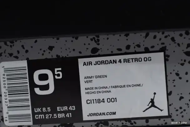 Retro CI1184-001 4 Jordan Air Black Laser 0324